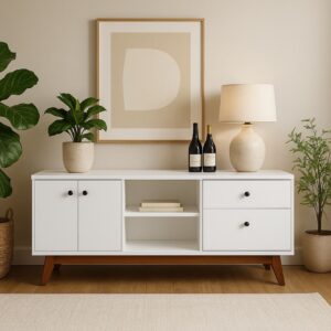 Centro Entretenimiento Minimalista Blanco