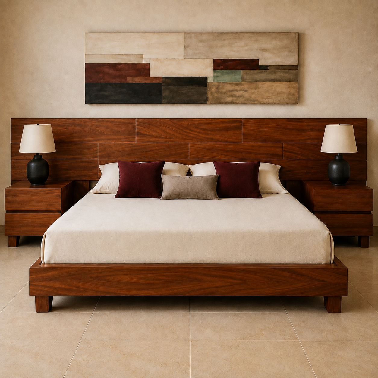 Recámara de Madera King Size Minimalista ZAZIL | Dixie Muebles