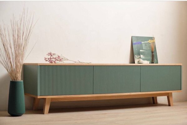 Bufetera Minimalista Verde con 3 Cajones