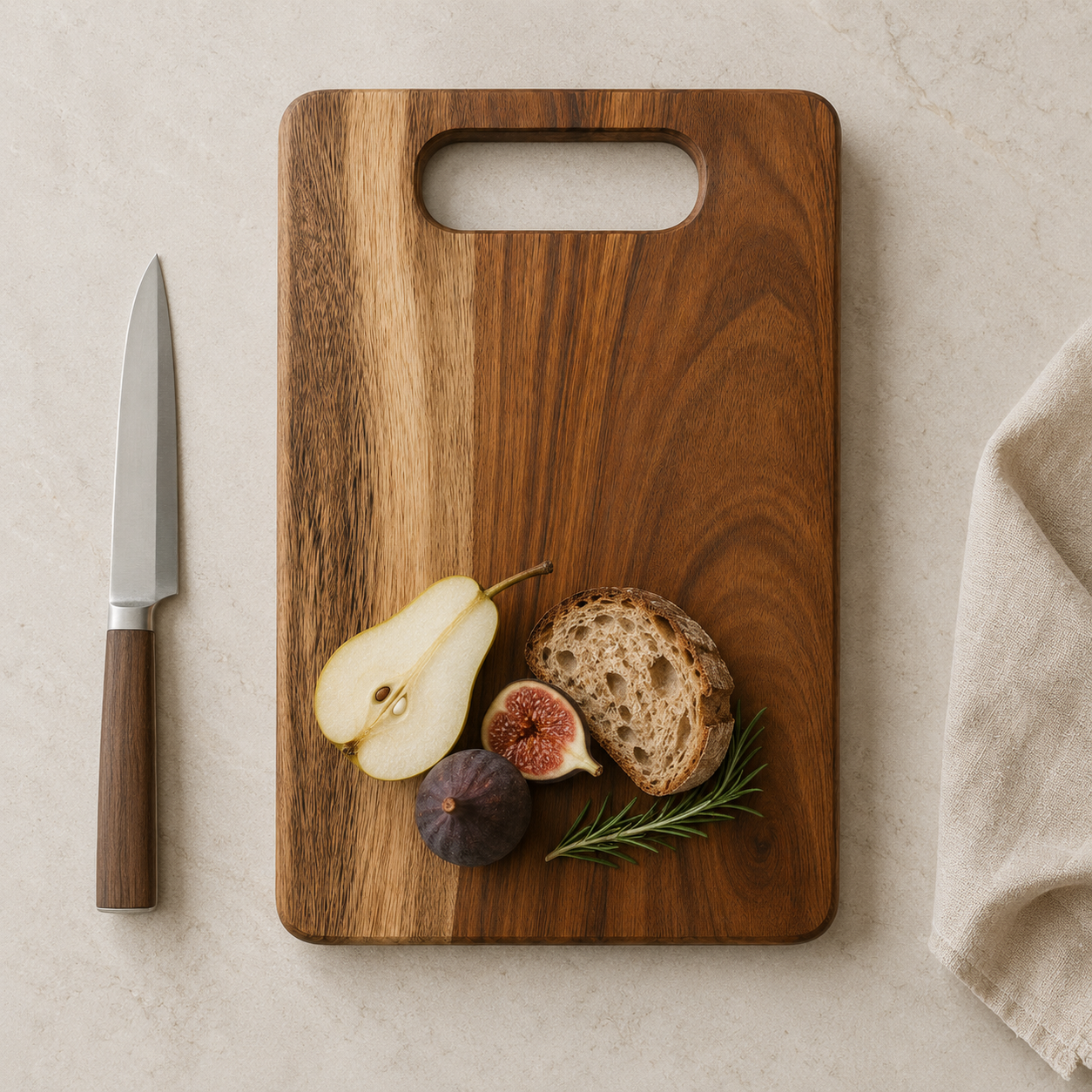 Tabla para cocina de madera elegante