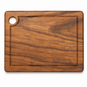 tabla de madera de parota en fondo blanco