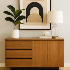 Bufetera Minimalista de Color Magnolia