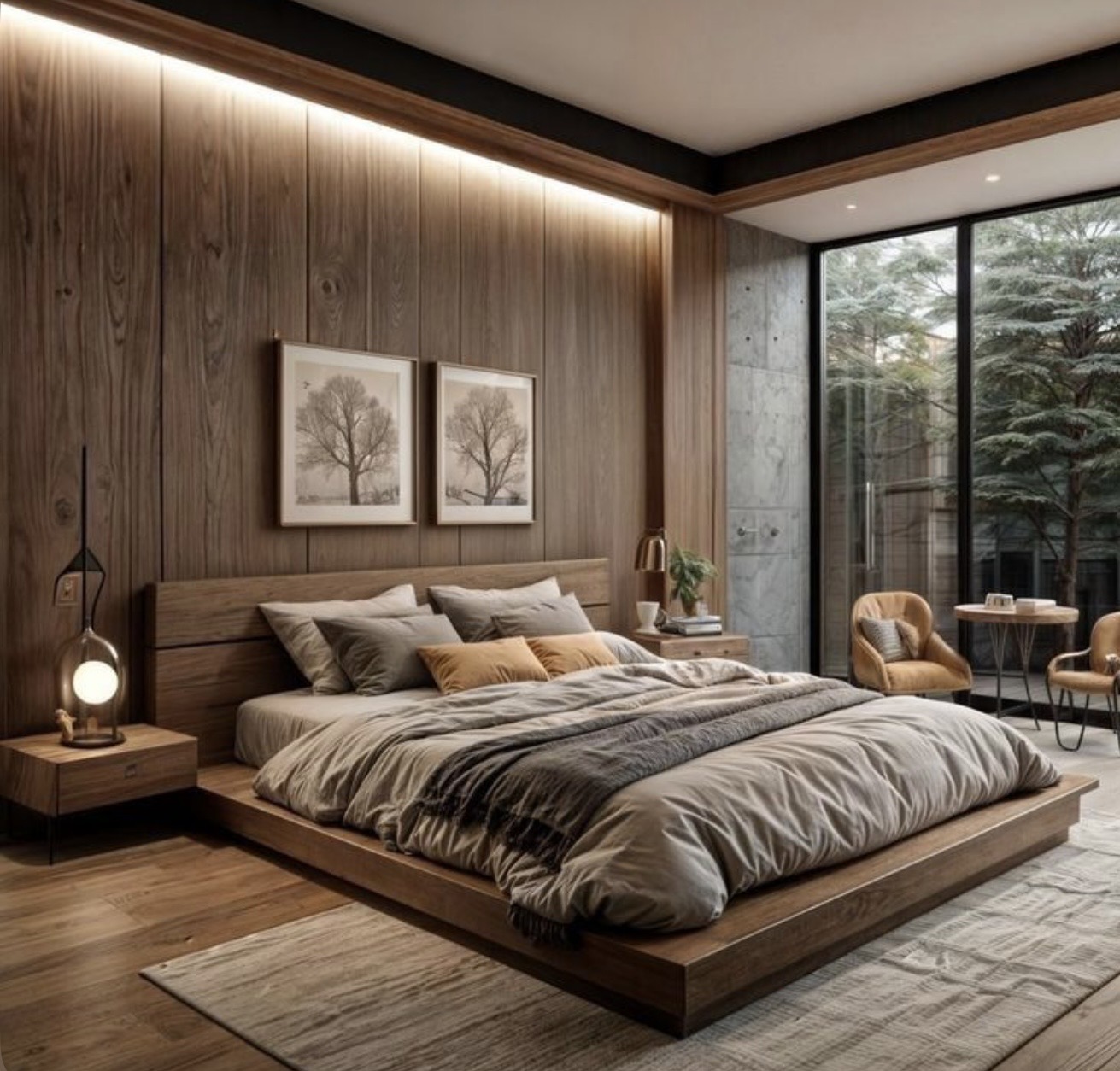 Recamara Minimalista Roble
