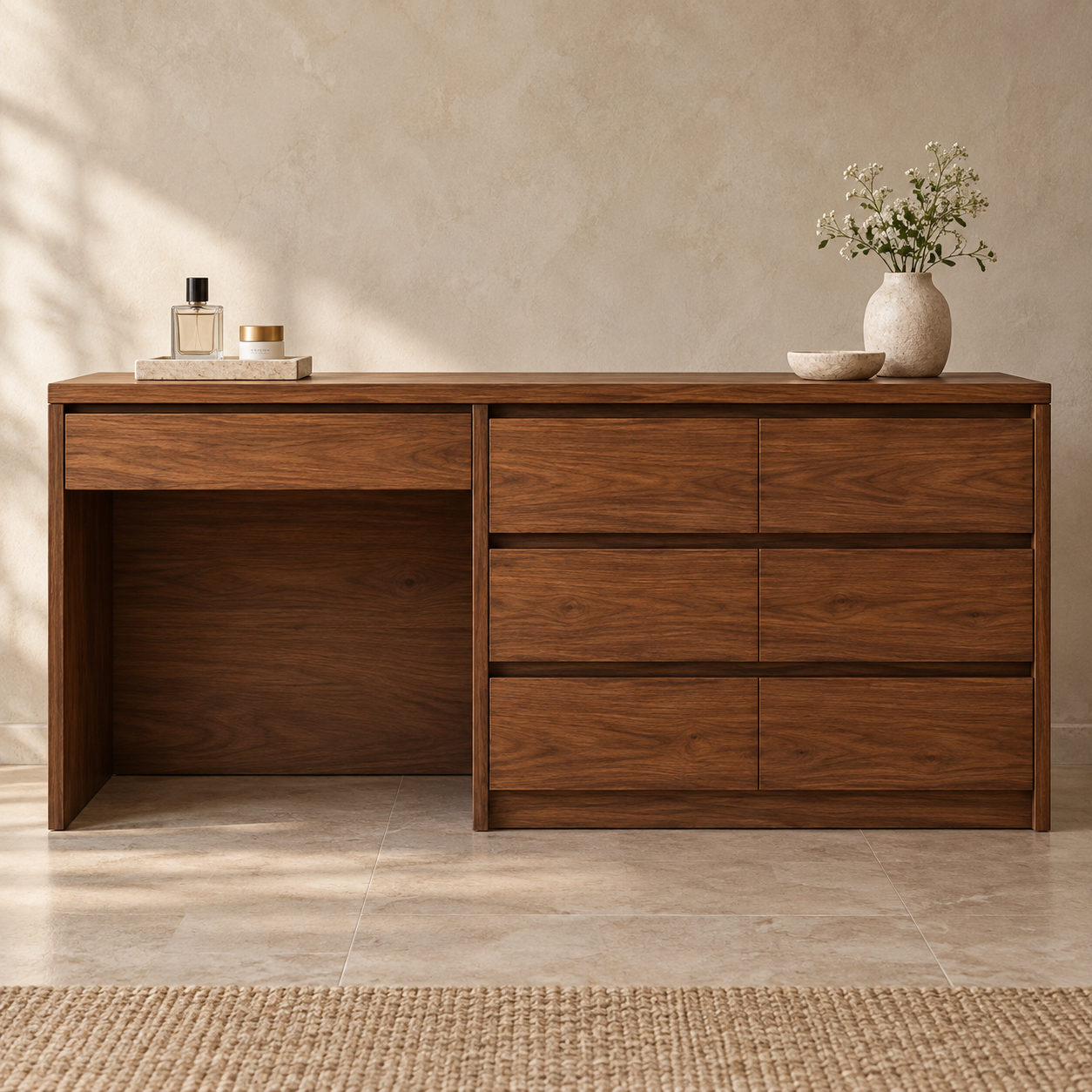 Tocador de madera cocoa madera autentica